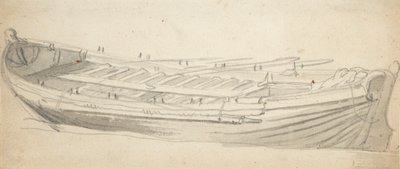 Studie af en skibspram, ca. 1665 (grafit, gråvask) af Willem van de the Elder Velde