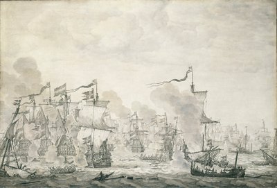 Slaget ved Øresund, 29. oktober - 8. november 1658, ca. 1660 (oliemaleri) af Willem van de the Elder Velde
