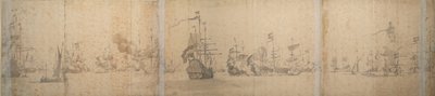Den hollandske flåde ud for Hollands kyst november 1664 af Willem van de the Elder Velde