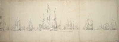 Dagen før slaget ved Lowestoft, 2.-12. juni 1665 af Willem van de the Elder Velde