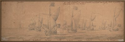 Yachter, der ankommer til Hollands kyst den 9. december 1677 af Willem van de the Elder Velde