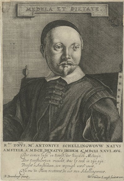 Portræt af Antonius Schellingwou af Willem van der Laegh
