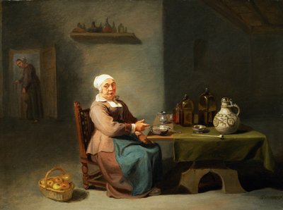 En kvinde i et køkken af Willem van the Elder Herp