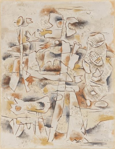 Klippefyldt landskab af Willi Baumeister