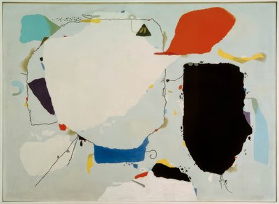 Monturi på rød og blå af Willi Baumeister