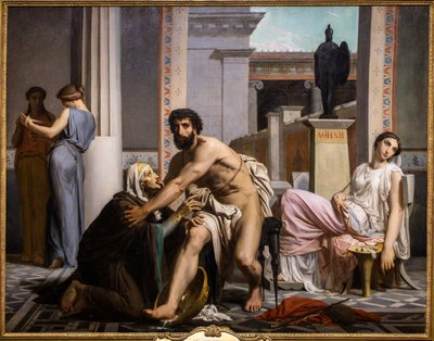 Odysseus genkendes af sin sygeplejerske, da han vender hjem fra Troja af William-Adolphe Bouguereau