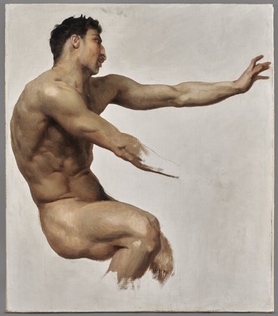 Studie af Satyr til Nymfer og Satyr, c.1873 (olie på lærred) af William-Adolphe Bouguereau