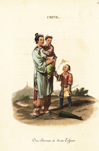 Kinesisk vuggestuepige og to børn af William (after) Alexander