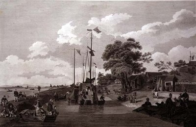 Udsigt over søen Pao-Yng, hvor den er adskilt fra Canal Grande af en Jorddæmning, indgraveret af William (1747-1810) og Elizabeth Ellis, pub. af G. Nicol af William (after) Alexander