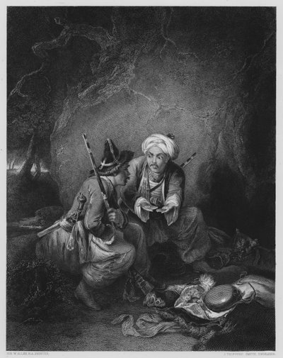 Arabs Dividing Spoil, fra billedet i Vernon Gallery (gravering) af William (after) Allan