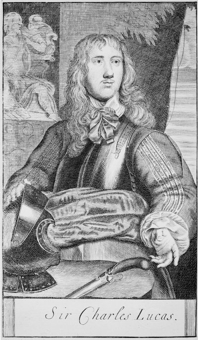Sir Charles Lucas, ca. 1645 (gravering) af William (after) Dobson