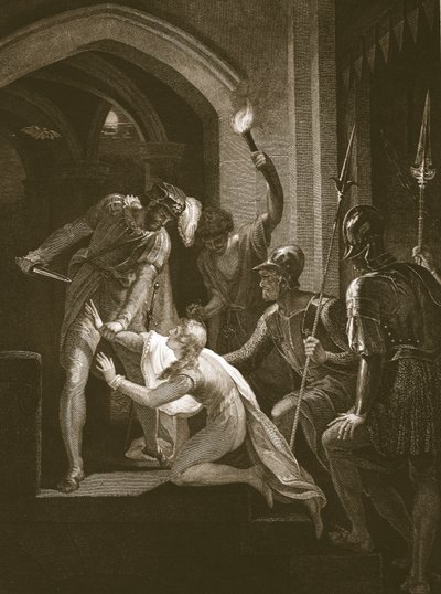Arthurs død, indgraveret af J. Fittler, illustration fra David Humes 