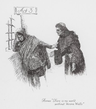 Shakespeares Romeo og Julie: 3. akt (litho) af William (after) Hatherell