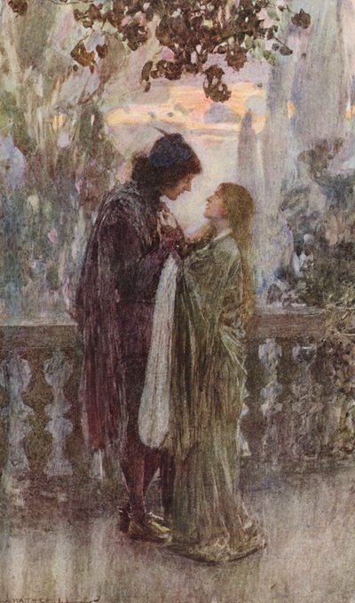 Shakespeares Romeo og Julie: Akt III, scene V (farvelitografi) af William (after) Hatherell