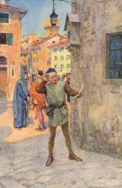 Shakespeares Romeo og Julie: Akt I, scene II (farvelitografi) af William (after) Hatherell