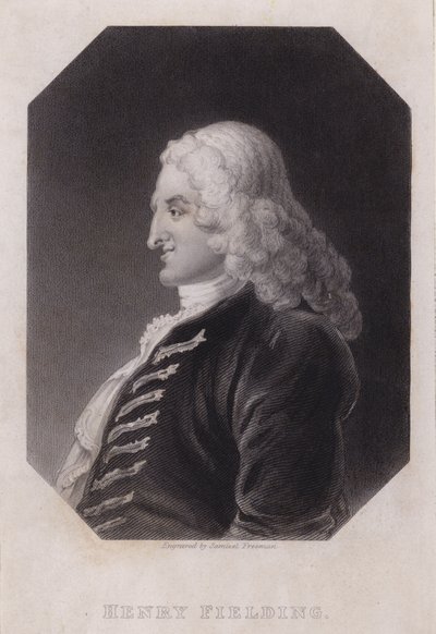 Henry Fielding, engelsk romanforfatter og dramatiker (gravering) af William (after) Hogarth