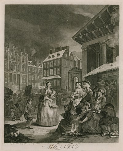Morning (engraving) af William (after) Hogarth