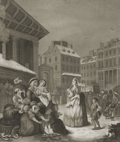Morgen - Londons gader af William (after) Hogarth