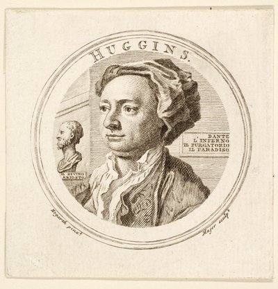 Portræt af William Huggins, pub. 1760 (gravering) af William (after) Hogarth