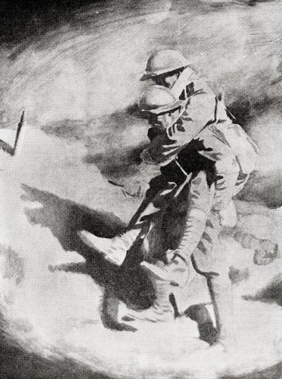 Poilu og Tommy efter maleriet af Sir William Orpen. af William (after) Orpen