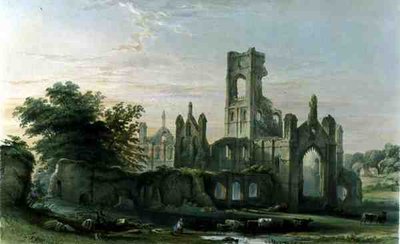 Kirkstall Abbey fra sydøst, fra 