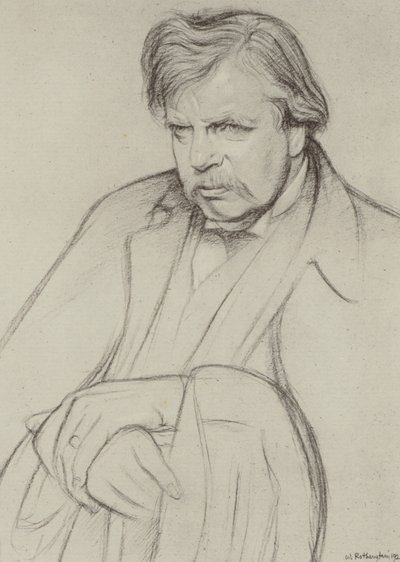 G K Chesterton (litho) af William (after) Rothenstein