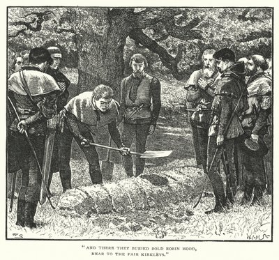 Robin Hoods død og begravelse (gravering) af William (after) Small