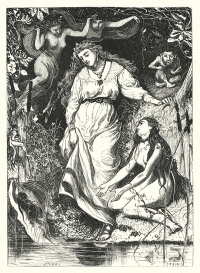 The Chase of the Siren (gravering) af William (after) Small