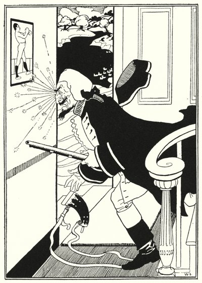 Illustration til baron Munchausens eventyr (gravering) af William (after) Strang