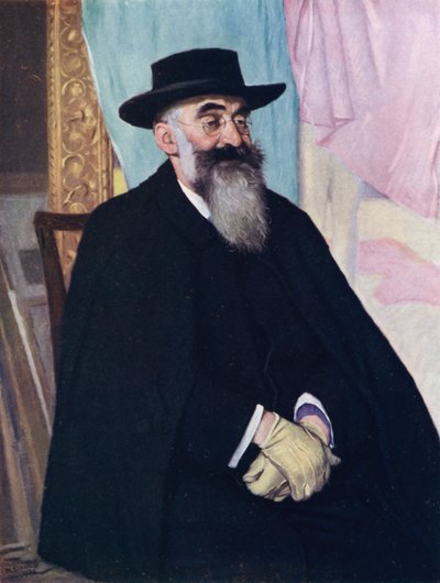 Portræt af Lucien Pissarro (farve litho) af William (after) Strang