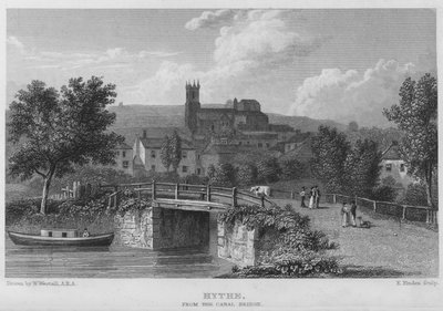 Hythe, fra kanalbroen (gravering) af William (after) Westall