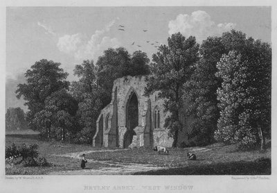 Netley Abbey, West Window (gravering) af William (after) Westall