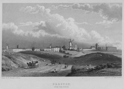 Preston, fra nord (gravering) af William (after) Westall