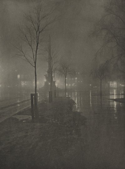 Wet Night, Columbus Circle, New York, ca. 1925 (foto) af William A. Fraser