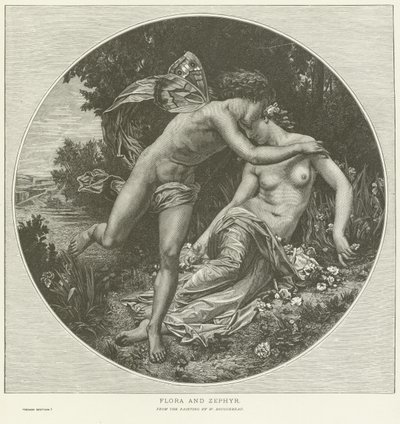 Flora og Zephyr af William Adolphe Bouguereau