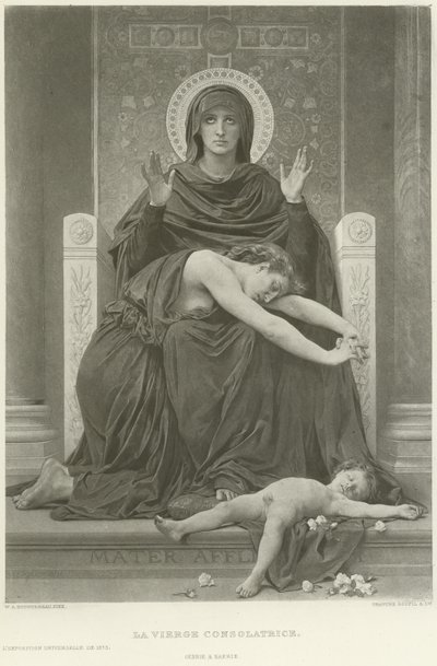 The Consoling Virgin (gravering) af William Adolphe Bouguereau