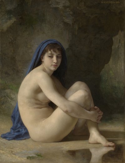 Siddende nøgen, 1884 af William Adolphe Bouguereau