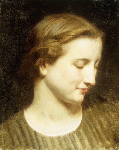 Kvinde i stribet kjole af William Adolphe Bouguereau