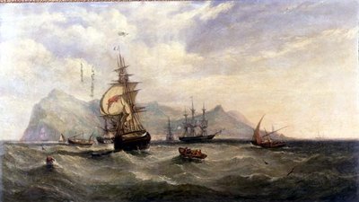 Outward Bound - Ind på Funchal Roads, Madeira af William Adolphus Knell