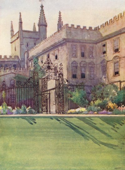 New College fra haven (farvelitografi) af William Ainsworth Wildman