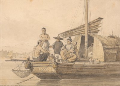 Fiskere på en junk af William Alexander