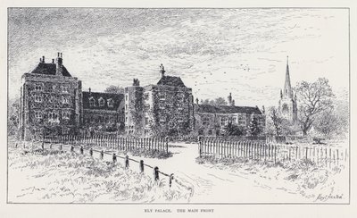 Ely Palace, Hovedfronten (gravering) af William Alexander Ansted