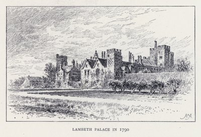 Lambeth Palace i 1790 (gravering) af William Alexander Ansted