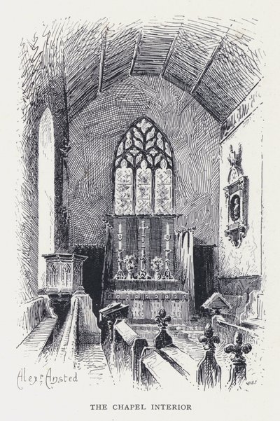 Kapellets interiør (gravering) af William Alexander Ansted