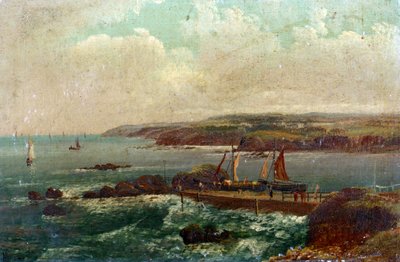 Port Bude i Devon (England). Olie på lærred af William Allan (1782-1850). af William Allan