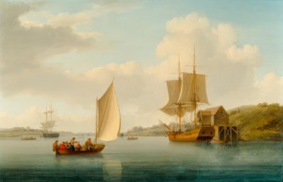 En Collier Brig ved Anker på Medway af William Anderson