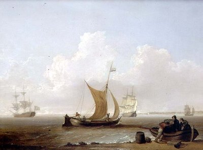 En hollandsk kaag og anden hollandsk skibsfart ud for Hollands kyst af William Anderson