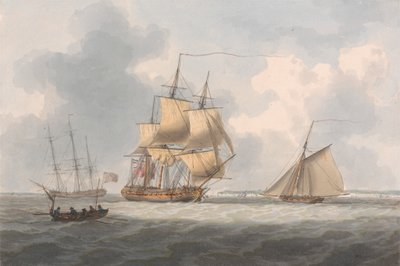 En fregat venter på en pilot af William Anderson