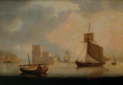 Naval Cutter fra Belem Tower ved Tejos munding af William Anderson