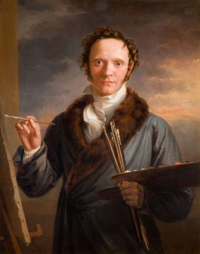 Portræt af kunstnerens selvportræt, 1813-14. af William Armfield Hobday